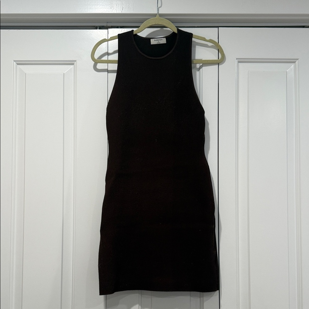 Aritzia babaton ribbed Brown fitted Mini Dress
